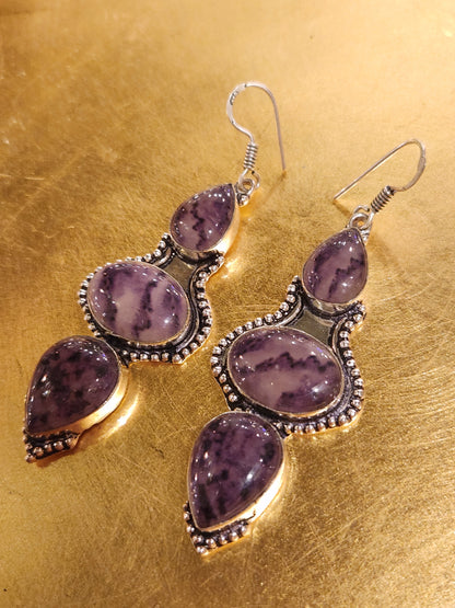 Amethyst Trio Dangle Earrings