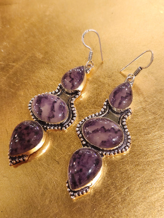 Amethyst Trio Dangle Earrings
