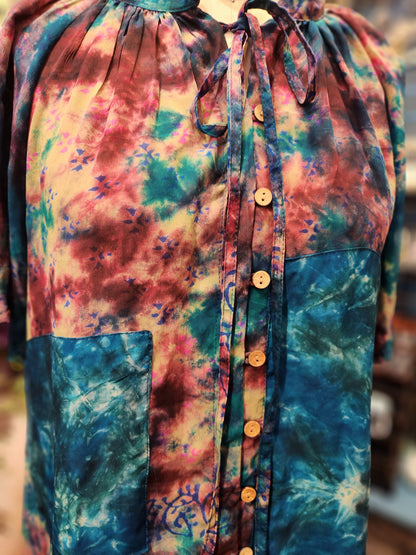 Crepe Sari Summer Woodstock Duster