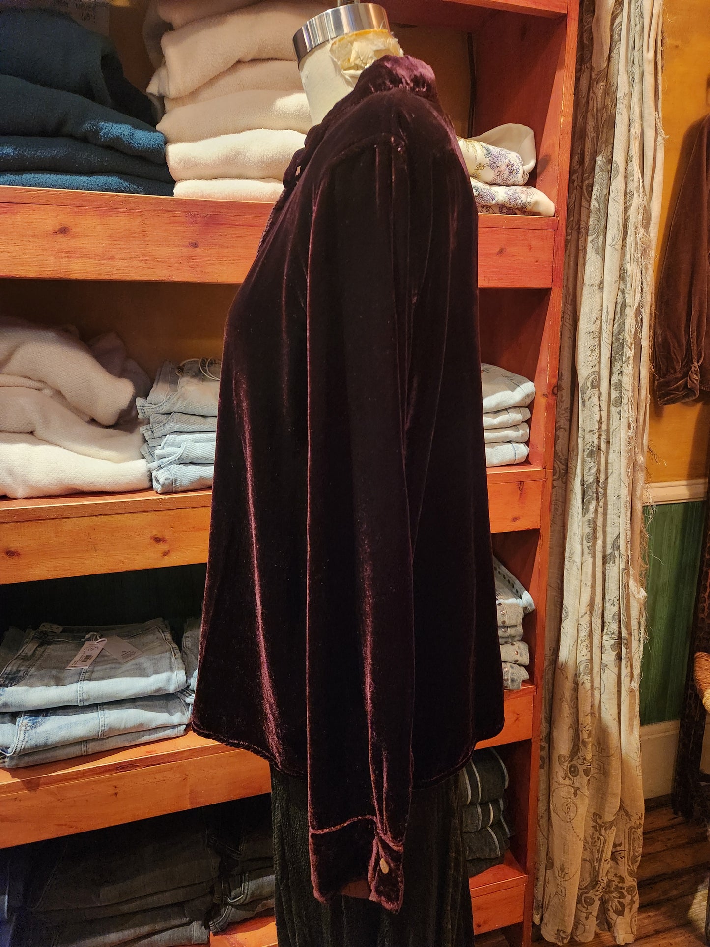 Velvet Fitted Shirt - Cinnabark