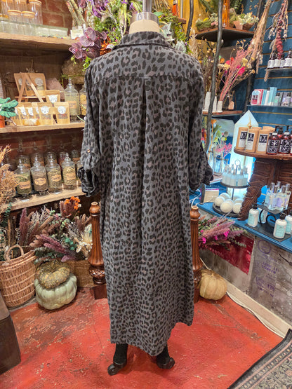 Saga Animal Print Shirt Dress