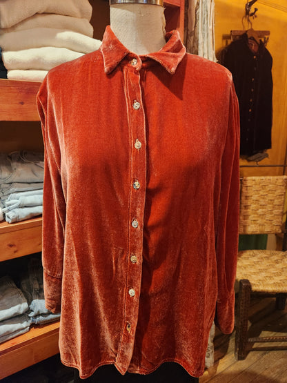 Velvet Crop Easy Shirt - Tandoori