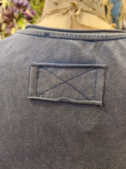 Mineral Washed Cropped T-shirt (Denim)