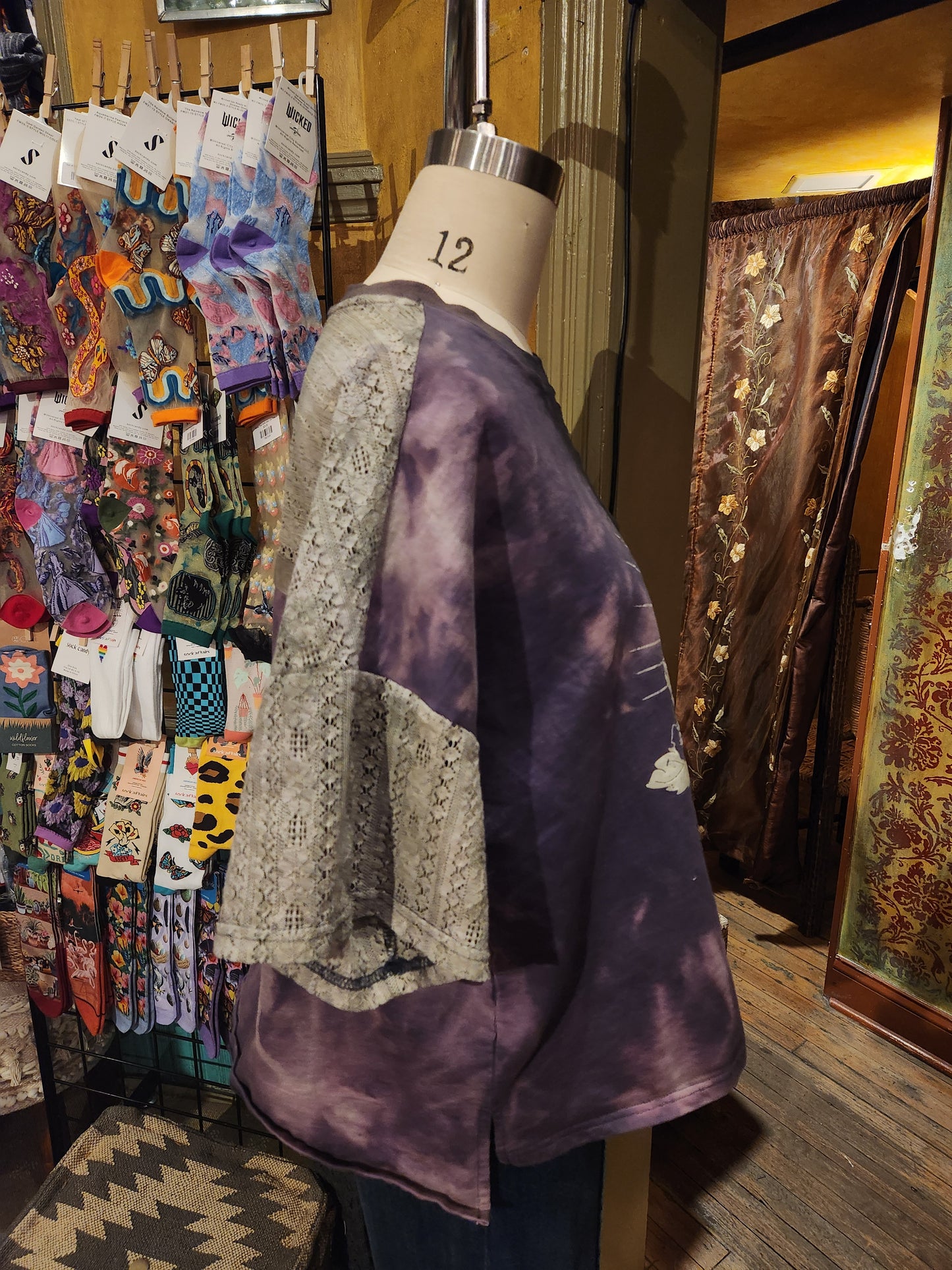 Hand Dyed 'Davi & Dani' Patchwork Curve Top