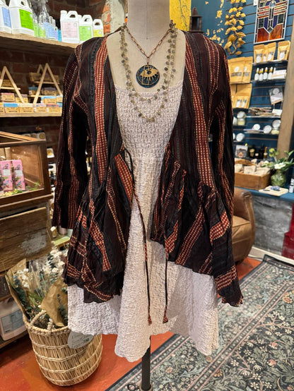 Maya Shrug, 3/4 Sleeve - Dakota Stripe