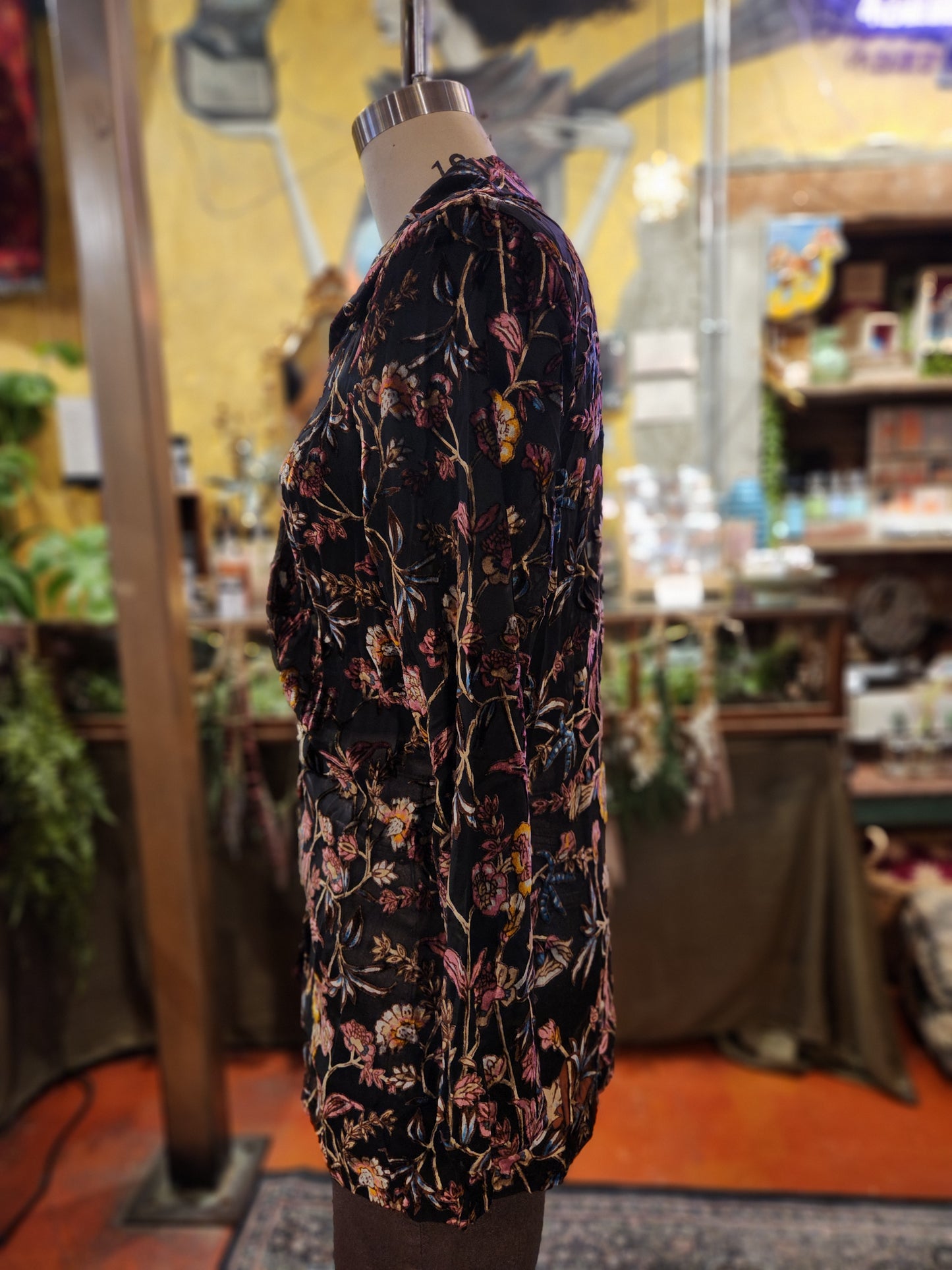 Mesh Button Down - Black/Red Multicolor