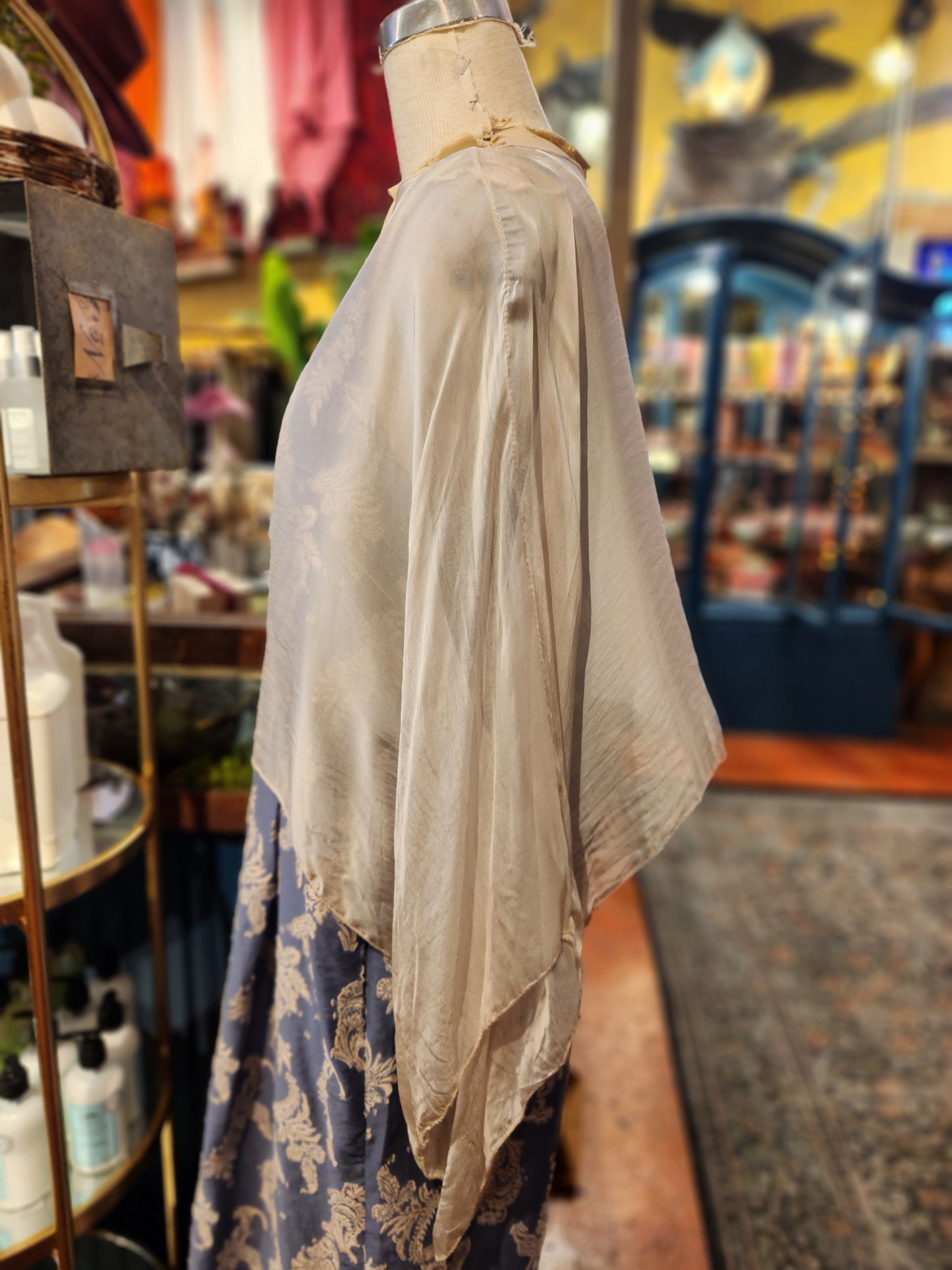 Silk Blend Sheer Cape