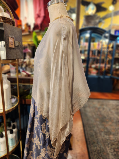 Silk Blend Sheer Cape