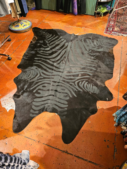 Zebra Print Cowhide Rug
