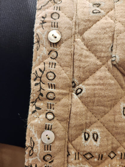Bandana Quilted Shacket - Sand