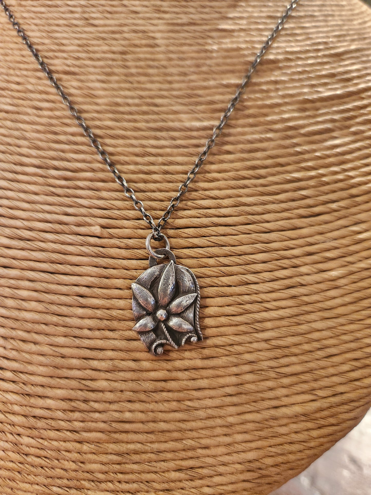 Floral Charm Sterling Silver Necklace