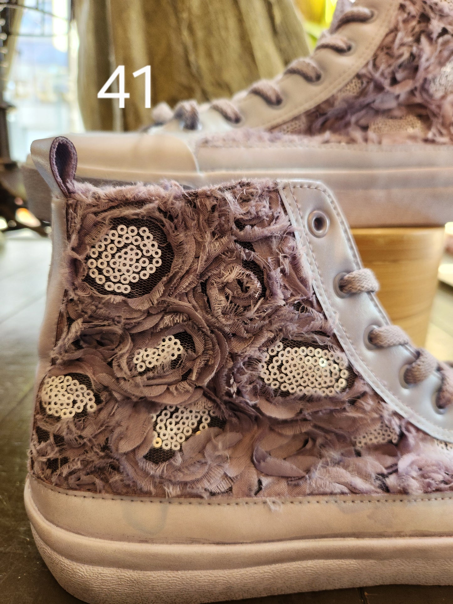 Hand Dyed Floral High Top Sneaker
