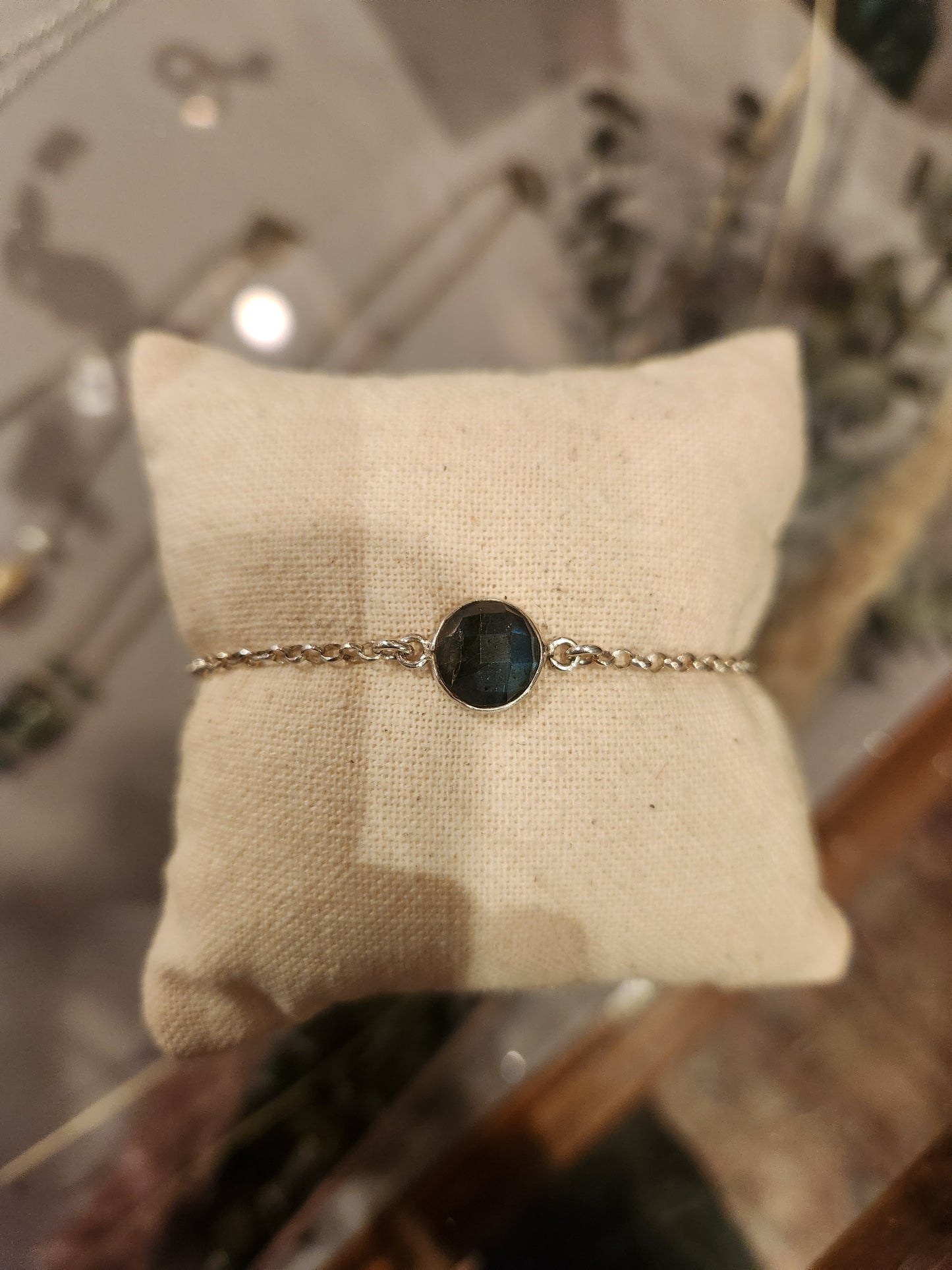 Labradorite Stone Sterling Silver Bracelet