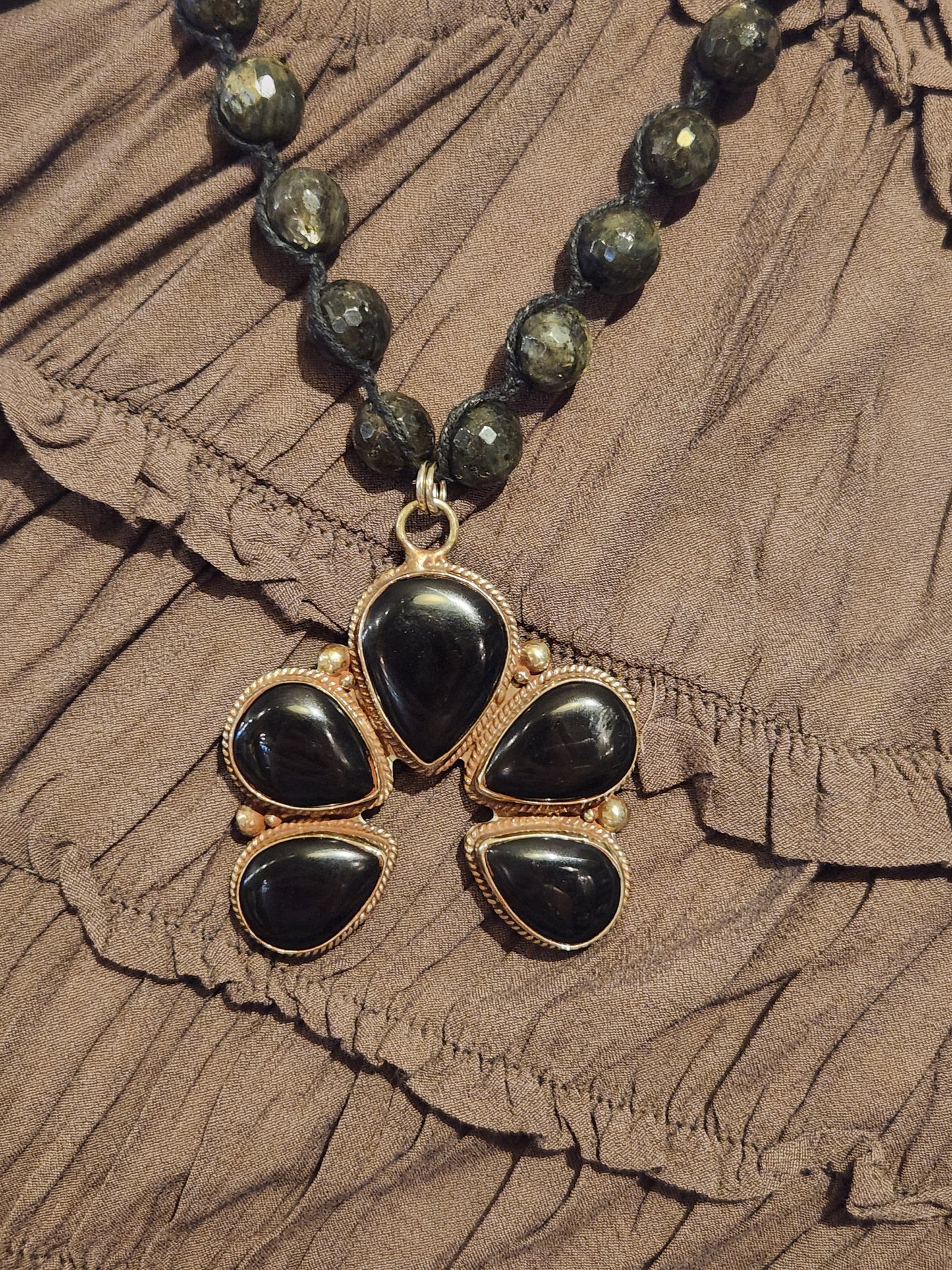 Onyx Blossom Necklace