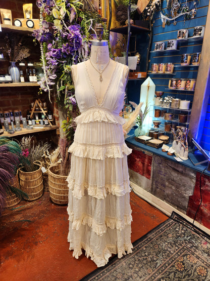 The Victoria - V Neck Ruffle Dress ( one size)