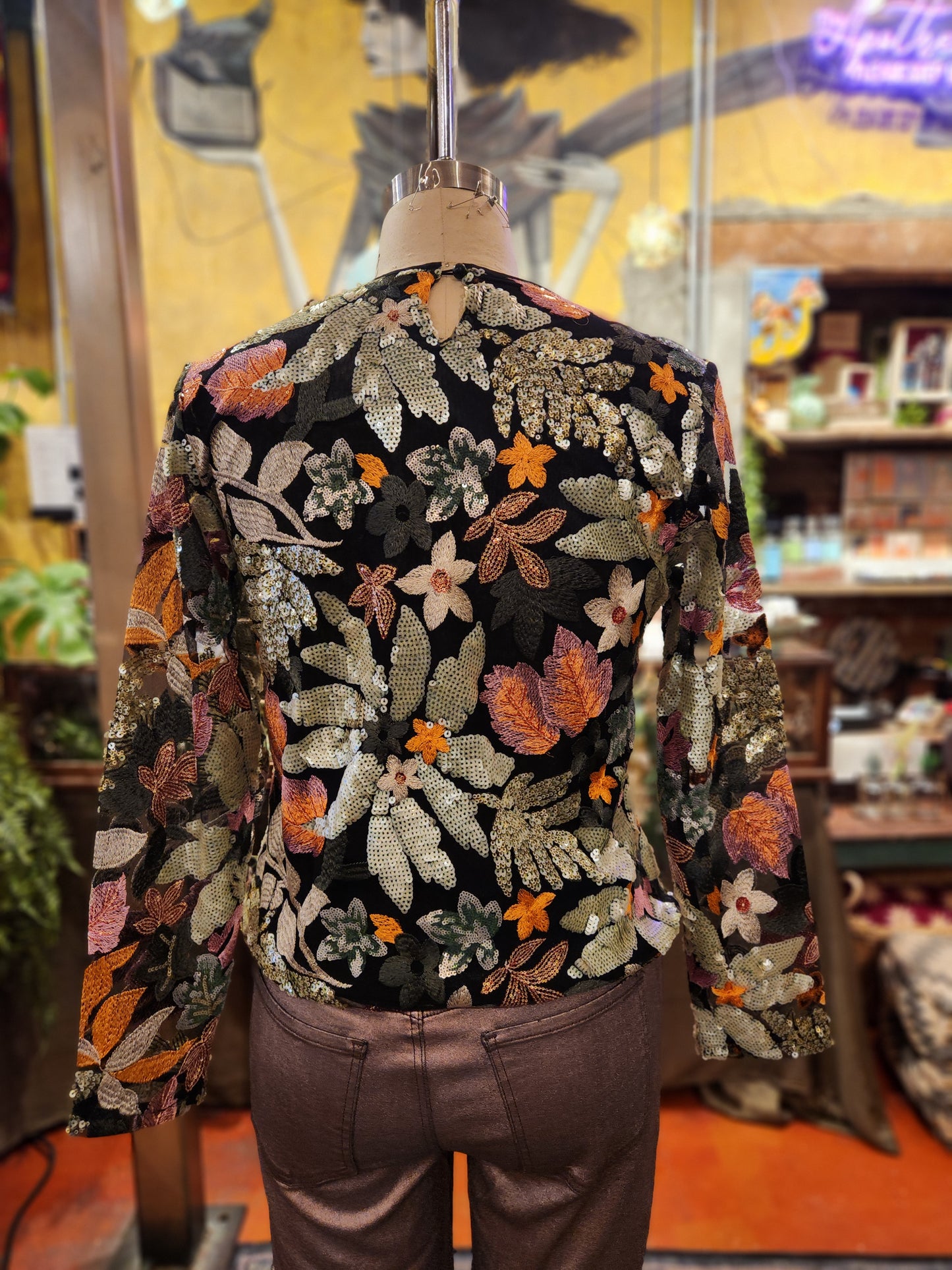 Embroidered Sequin Top