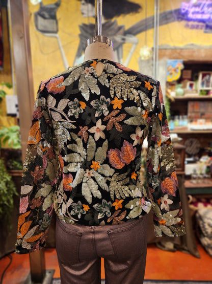 Embroidered Sequin Top