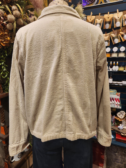 Cropped Lux Cord Jacket - Moonbeam