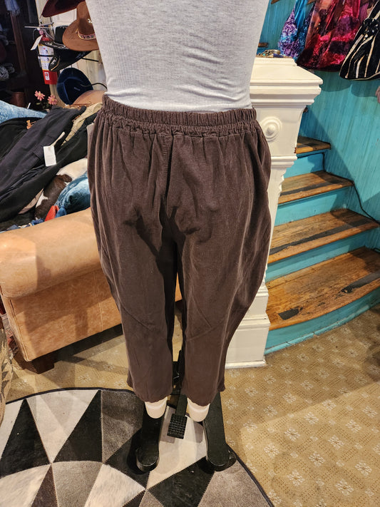 Corduroy Tapered Hem Pants - Coco