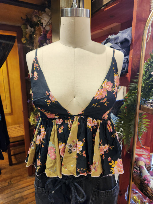 Tillie Babydoll Top - Black Combo