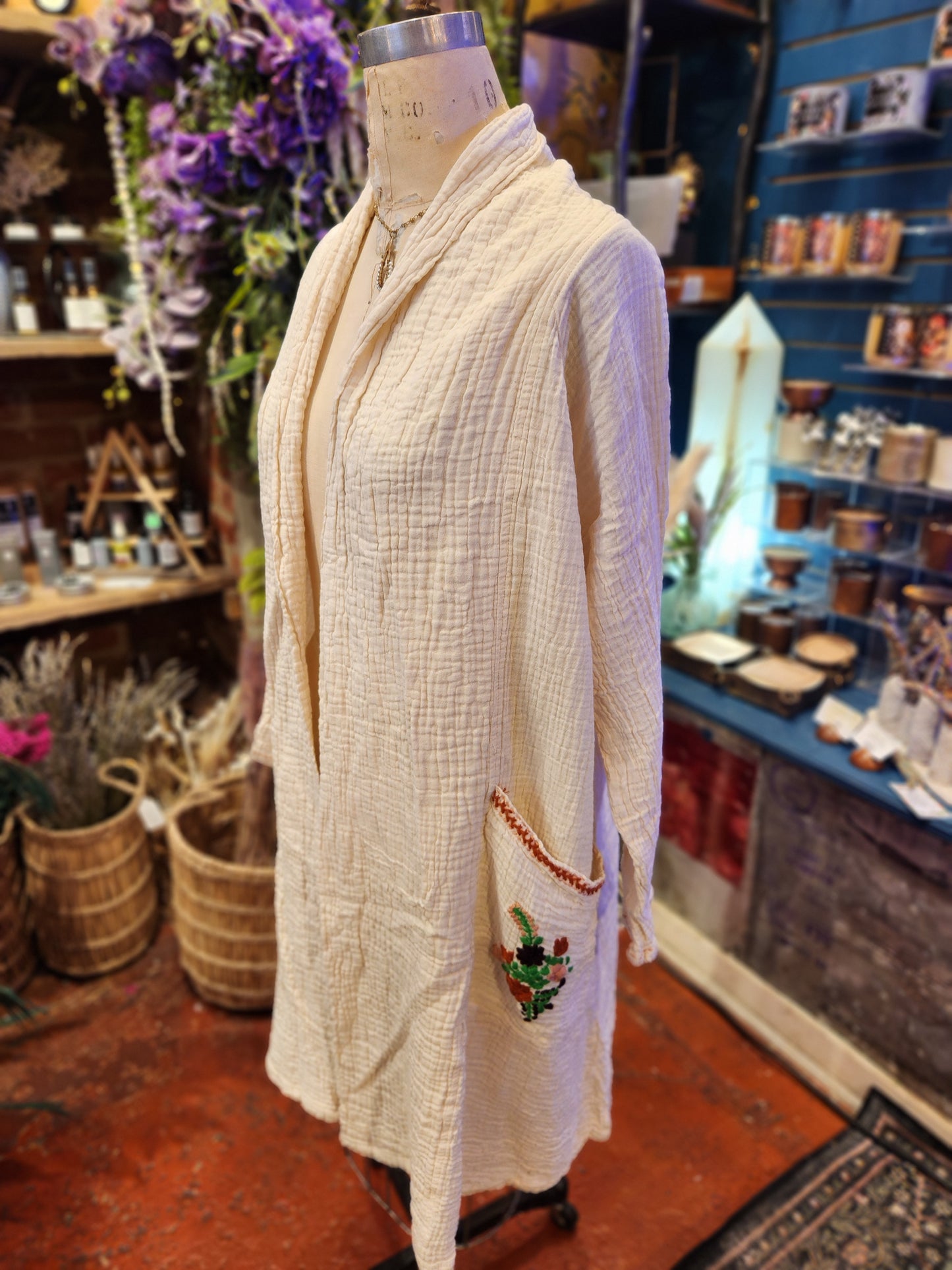 The Emily ( Duster With embroidered Pockets )