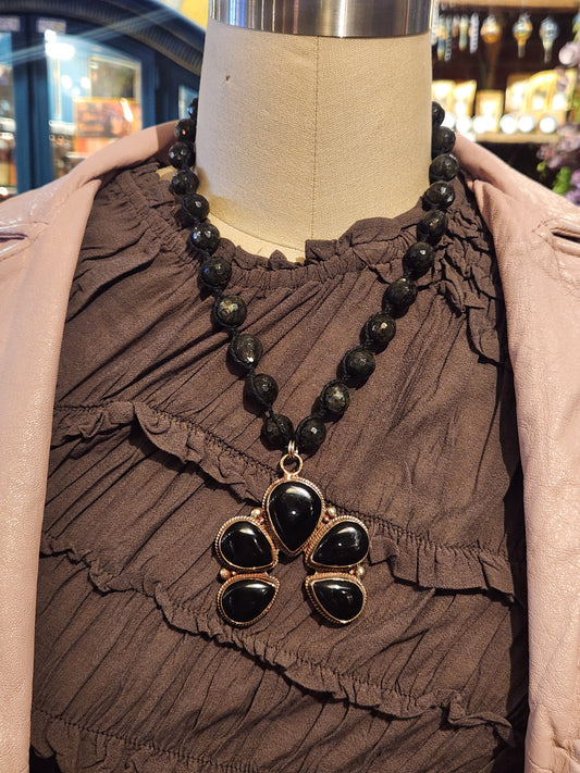Onyx Blossom Necklace