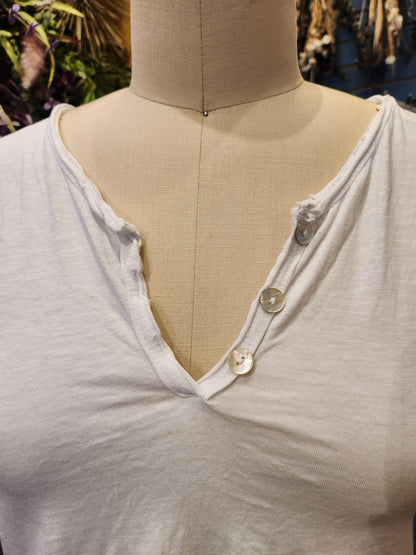 Henley Cotton Summer Top  (multiple colors available )