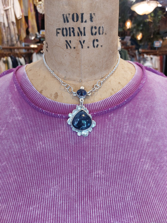 Fine Silver Lolite Necklace *425N-19