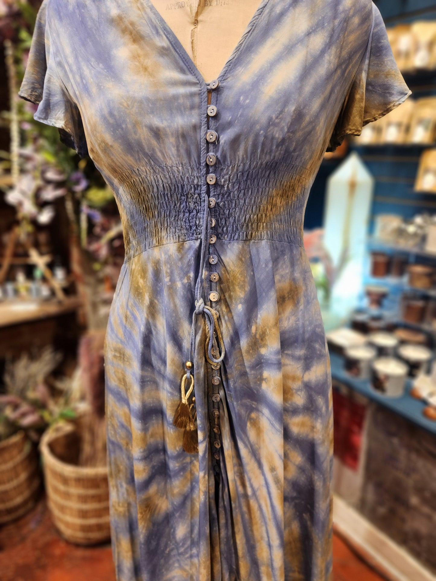 Rhythm & Blues- Tie Dye Maxi Dress