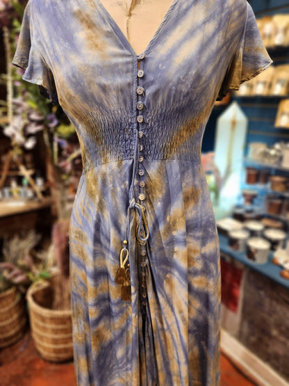 Rhythm & Blues- Tie Dye Maxi Dress