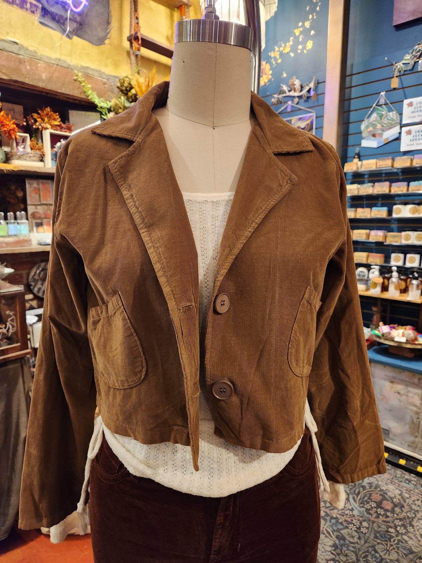 Corduroy Crop Jacket - Camel