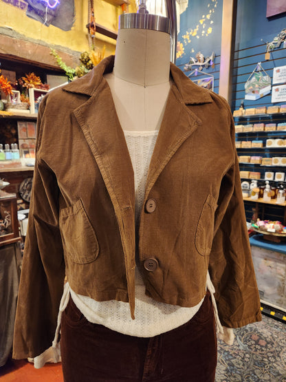 Corduroy Crop Jacket - Camel