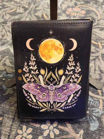 Luna Moth Journal | Leather Journal | Blank Vintage Notebook