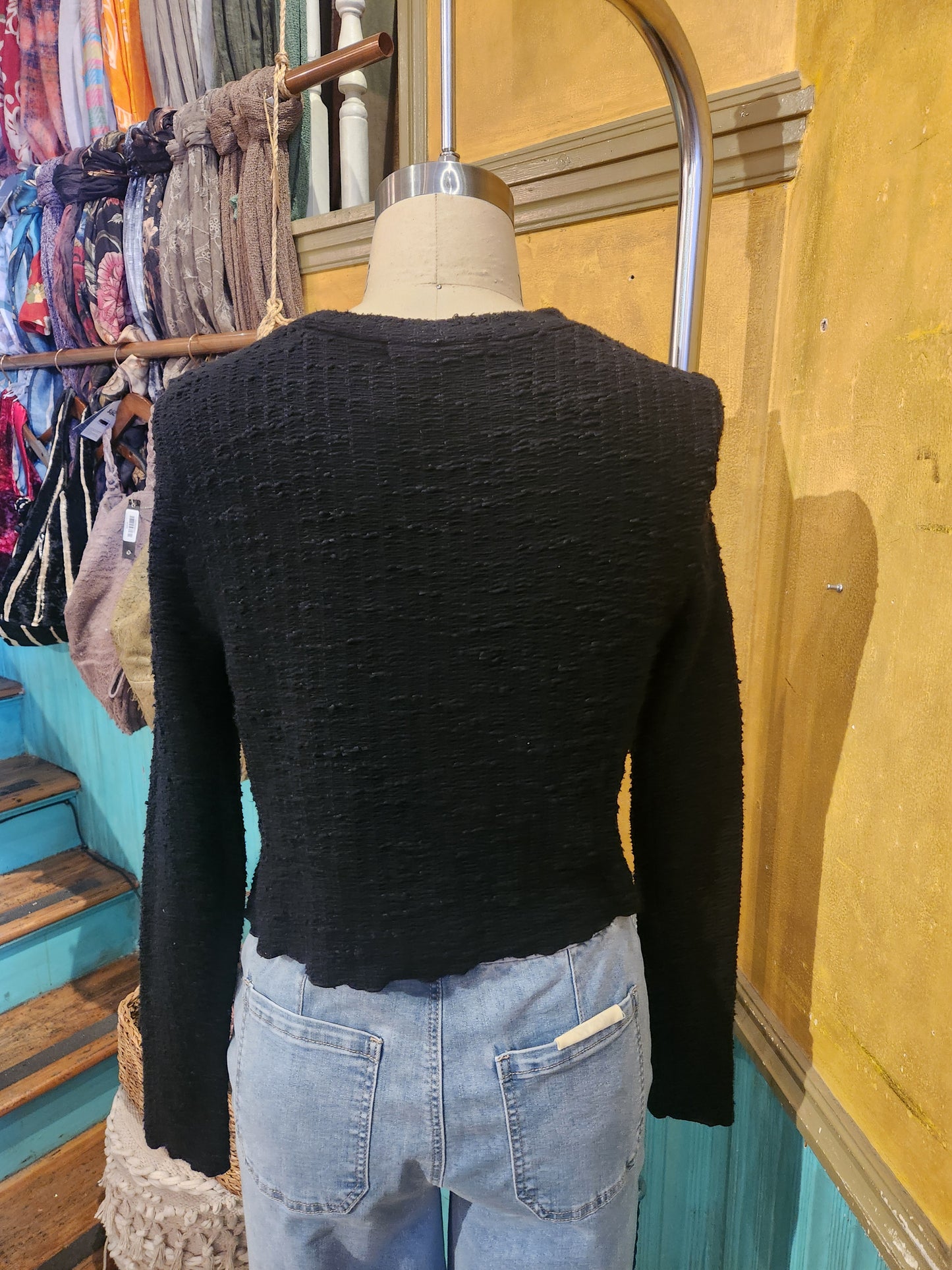 Curved Crop Sweater - Multiple Colors
