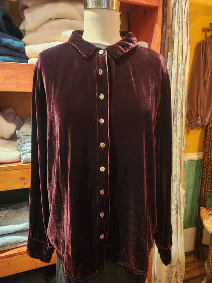 Velvet Fitted Shirt - Cinnabark