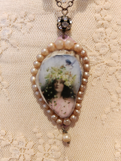 Girl and Antler Necklace