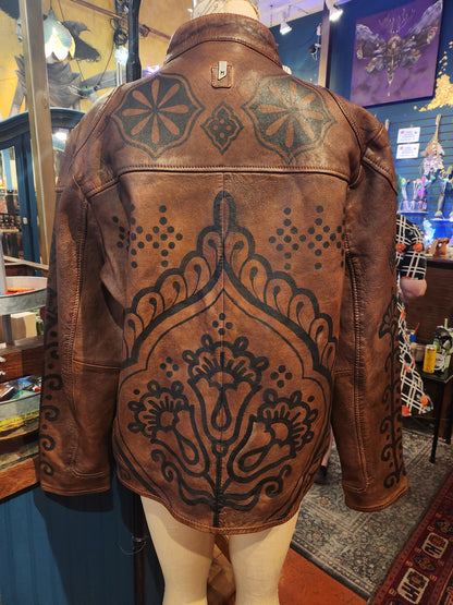Tribal Fantasy Mauritius Leather Jacket - Dusty Kessel*