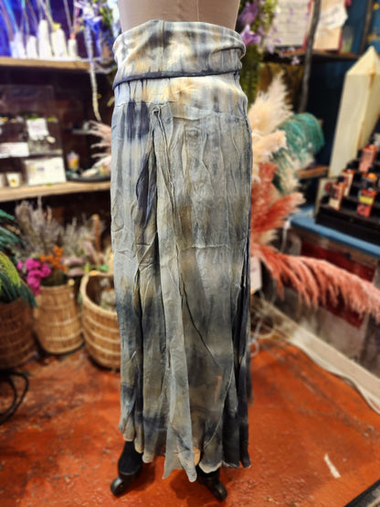Grey/Ochre - Tie Dye Maxi Skirt