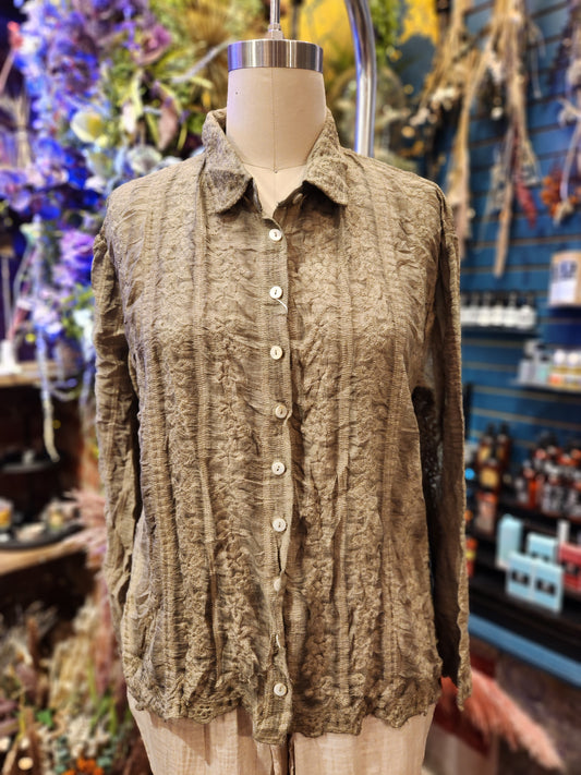 Lace Patchwork Blouse- Missy -One Size