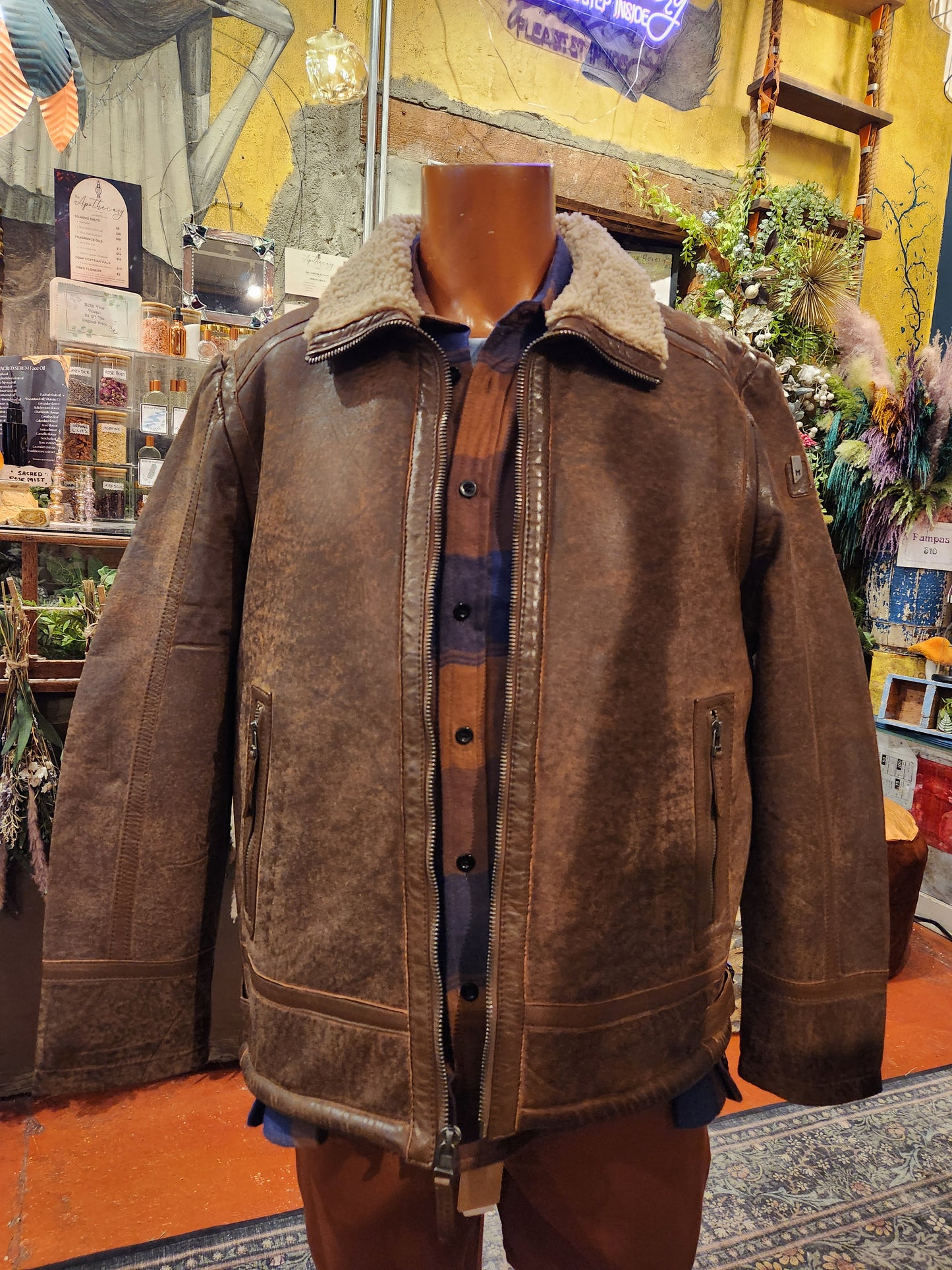 Men's Anchorage UF Leather Jacket - Cognac