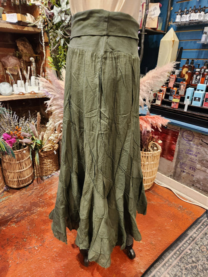 Forest Green Long Circle Skirt