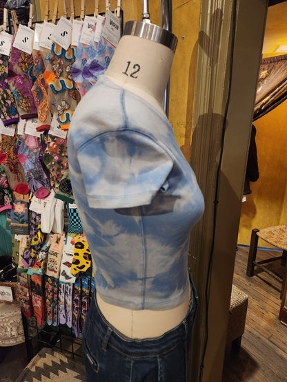 Hand Dyed 'Mimosa' Baby Tee - Blue