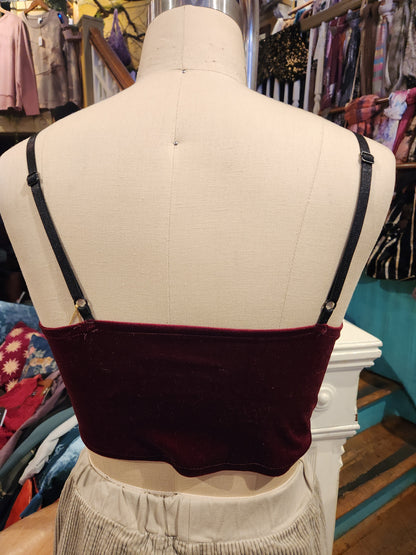 Gothic Lace Velvet Camisole - Red