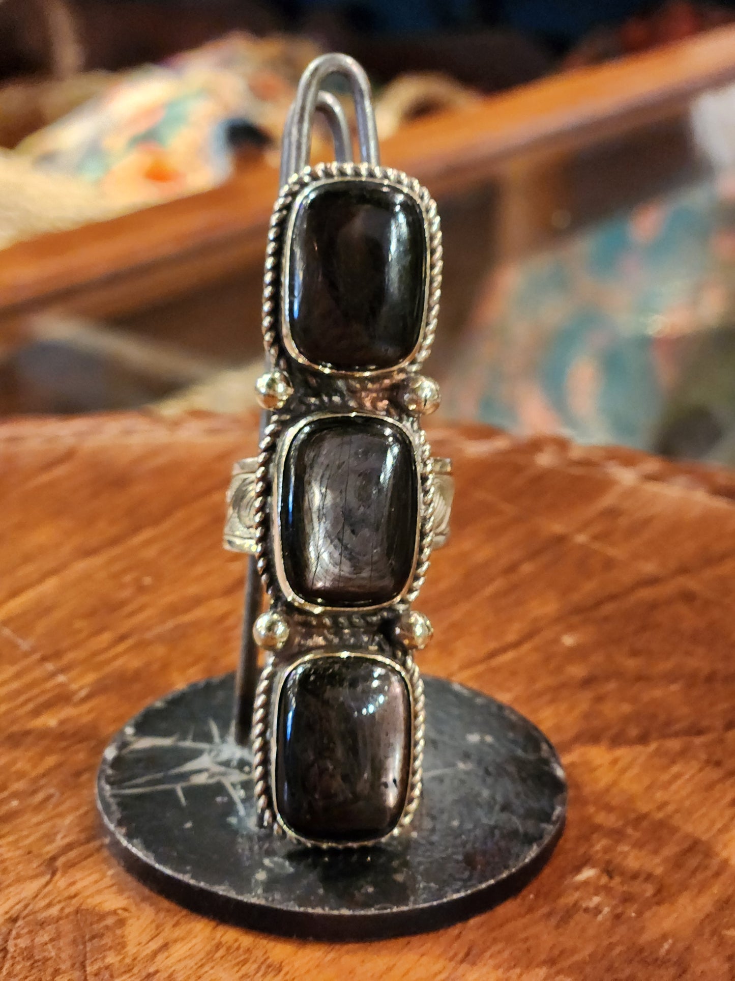 Stacked Hypersthene Ring