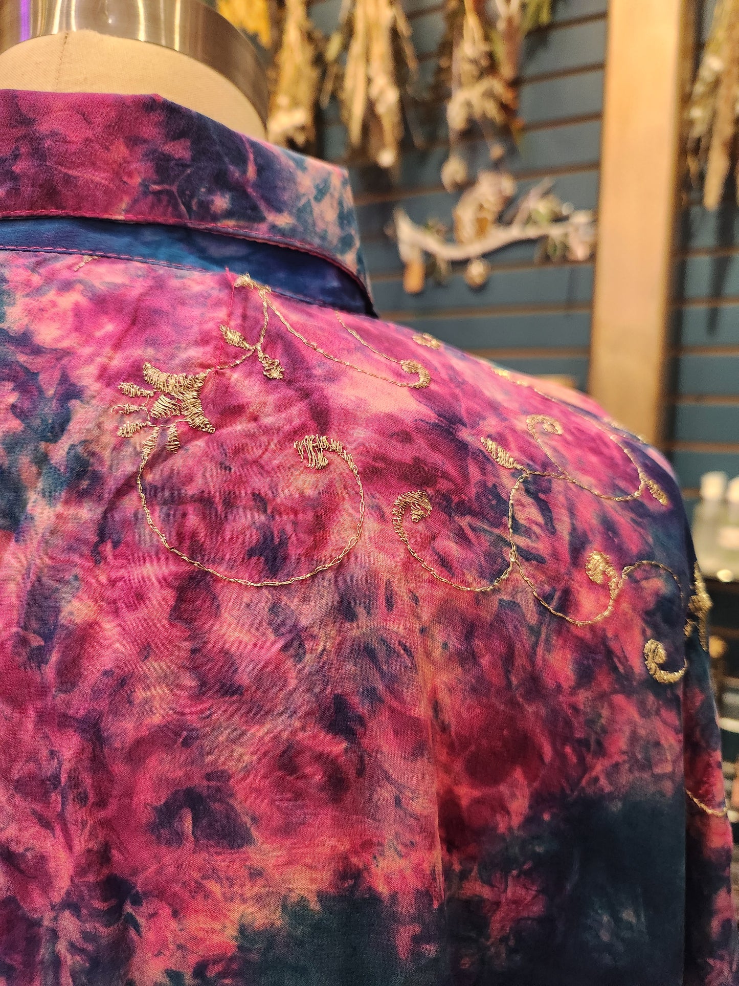 Crepe Sari Summer Nirvana Button Down