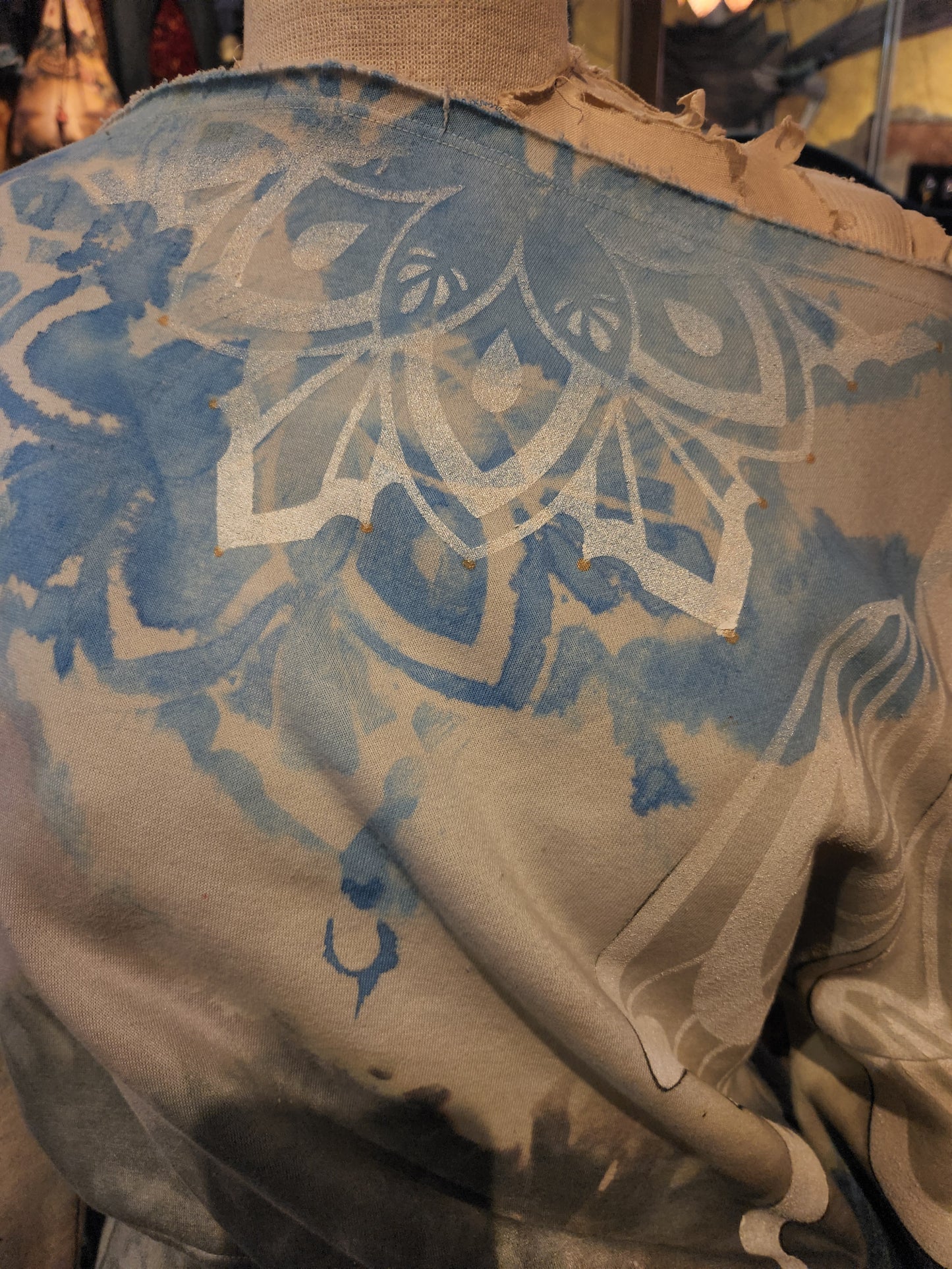 Moody Blue Off the Shoulder Sweatshirt - Heather Bro