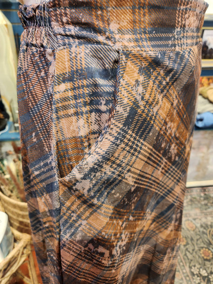 Corduroy Plaid Skirt