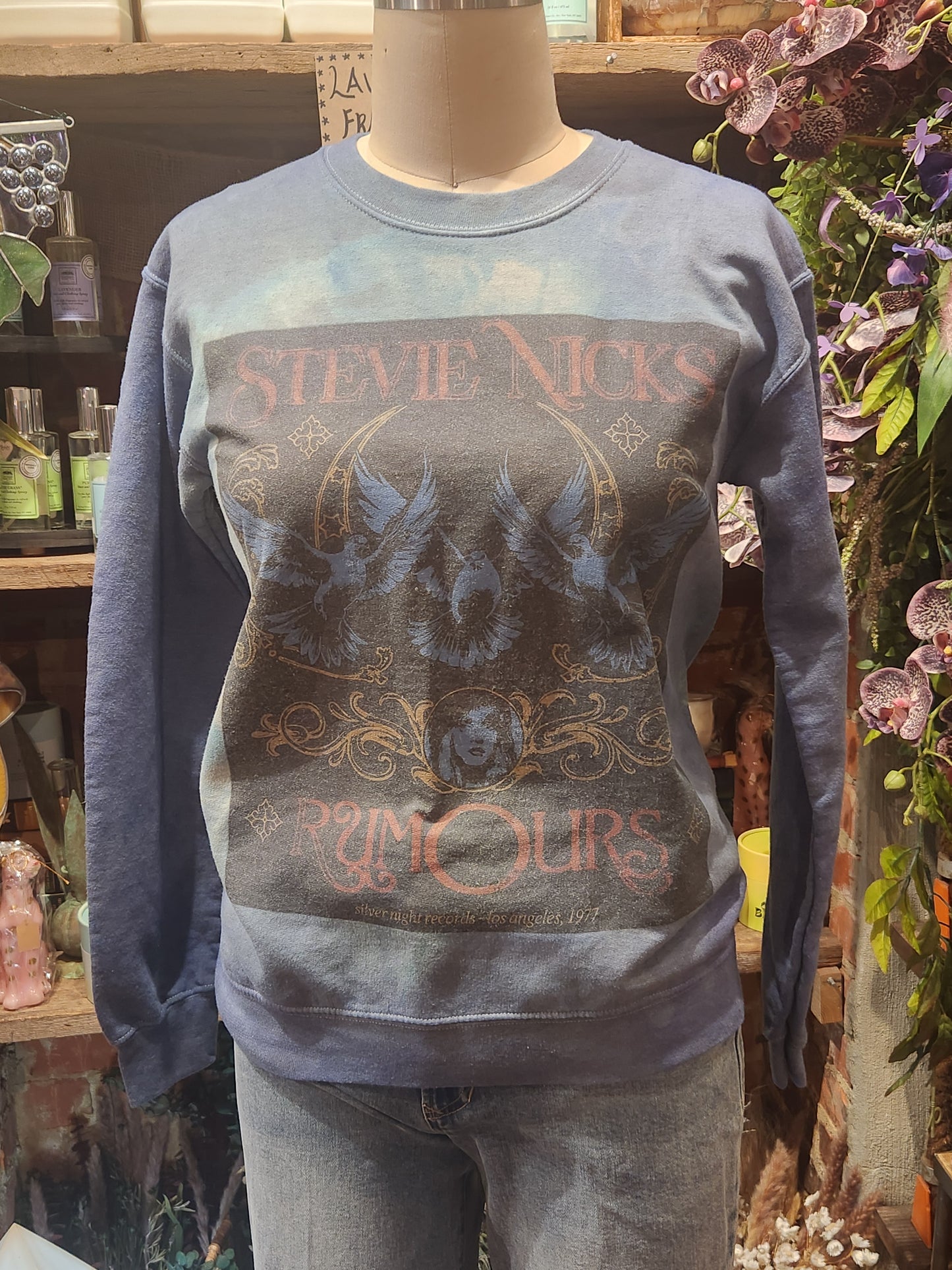 Hand-Dyed Stevie Nicks Graphic Print Sweatshirt