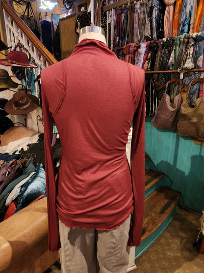 Close to Home Layering Top - Miss Crimson