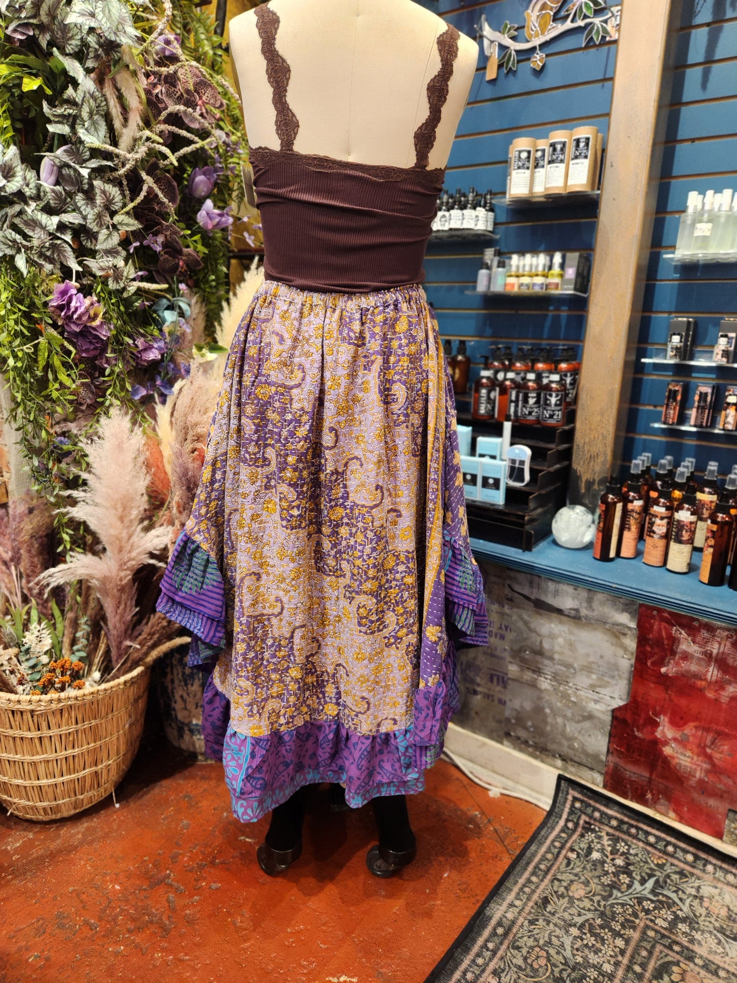 Pareo Kantha Wild Rose Skirt